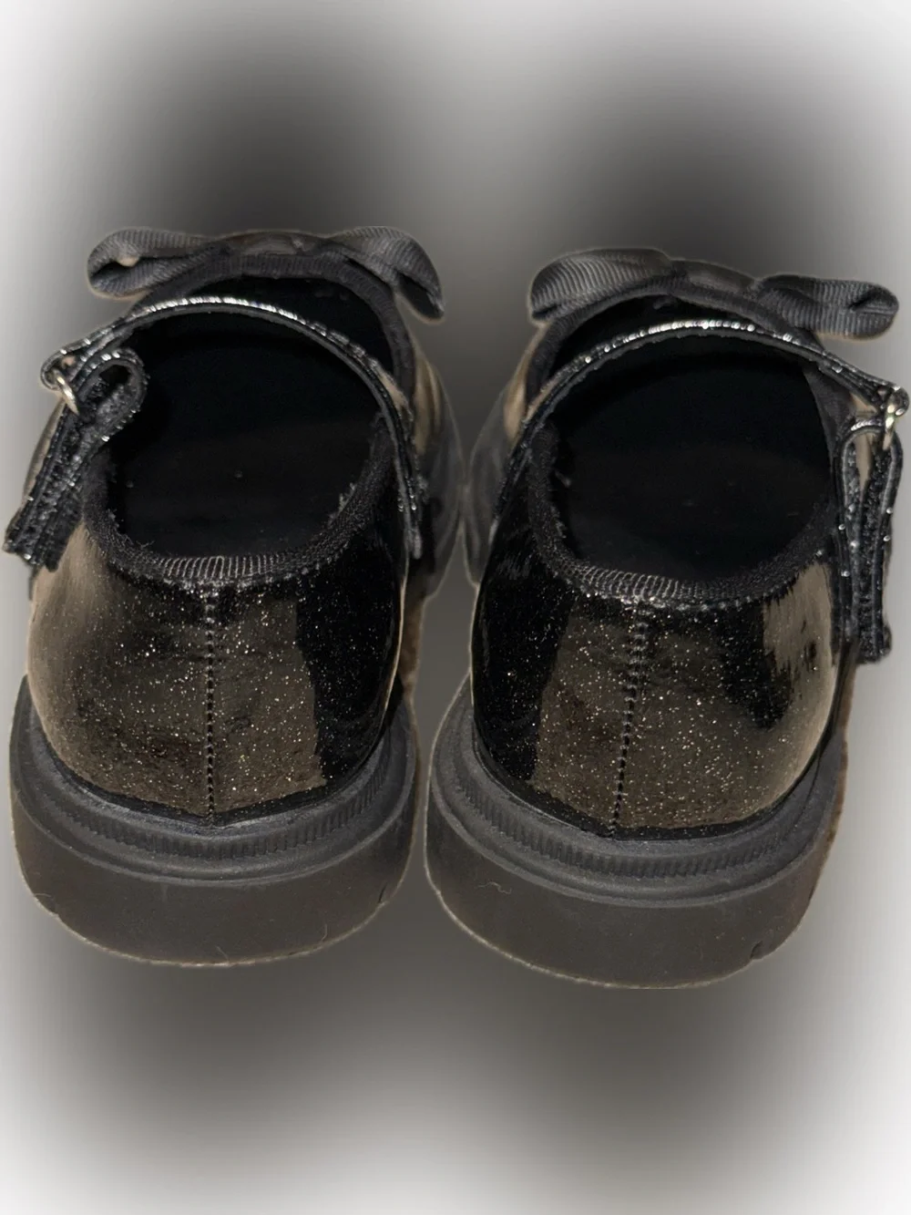 Cat & Jack Black Glitter Mary Jane Bow Shoes